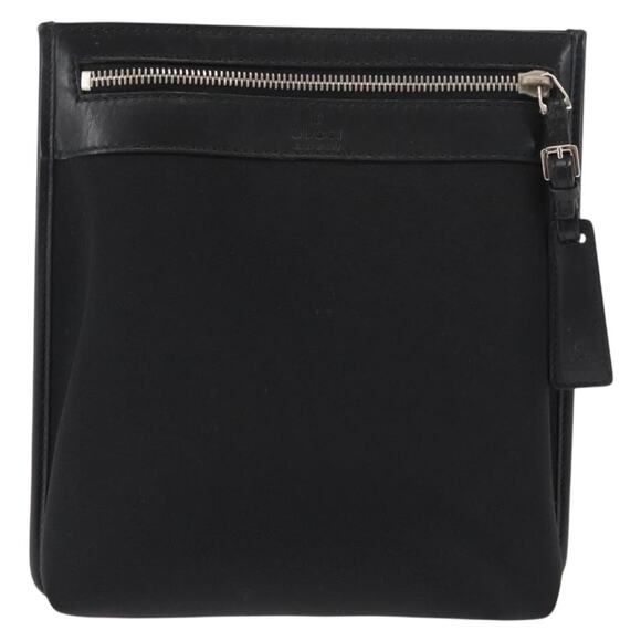 GUCCI Shoulder Bag Canvas Leather Black - Picture 2 of 12